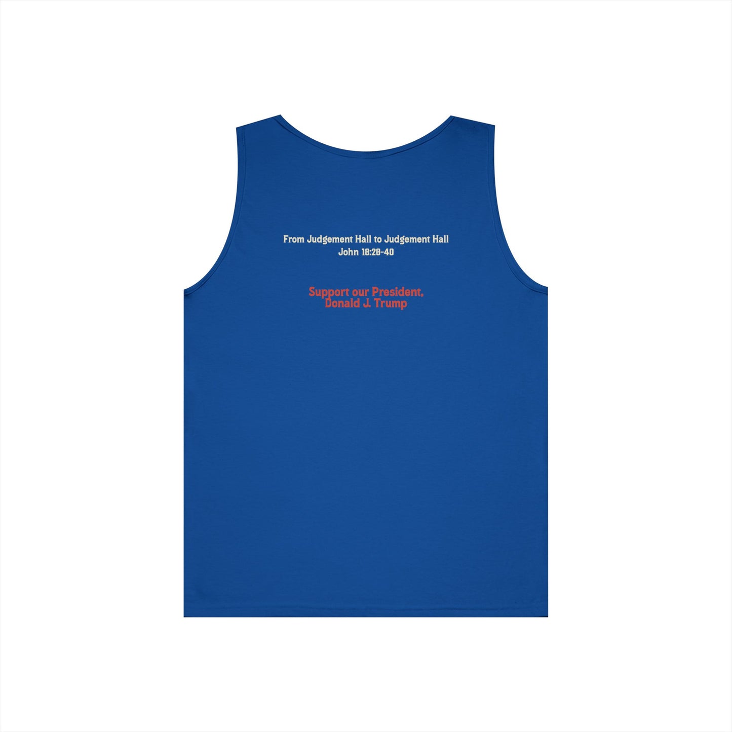 Motivational Unisex Heavy Cotton Tank Top - 'I Find No Fault in the Man'