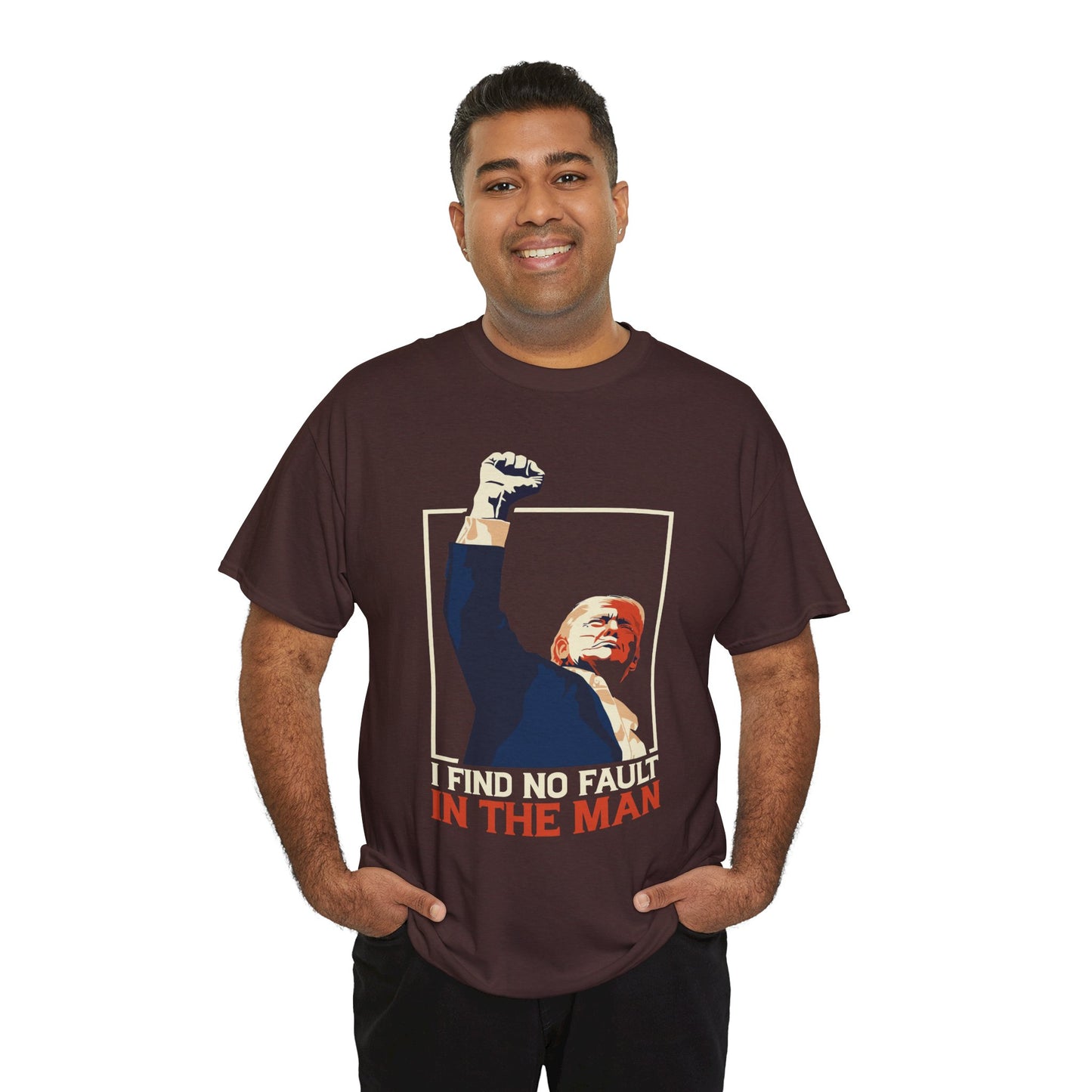 Unisex Heavy Cotton Tee - 'I Find No Fault in the Man' Political Statement Shirt