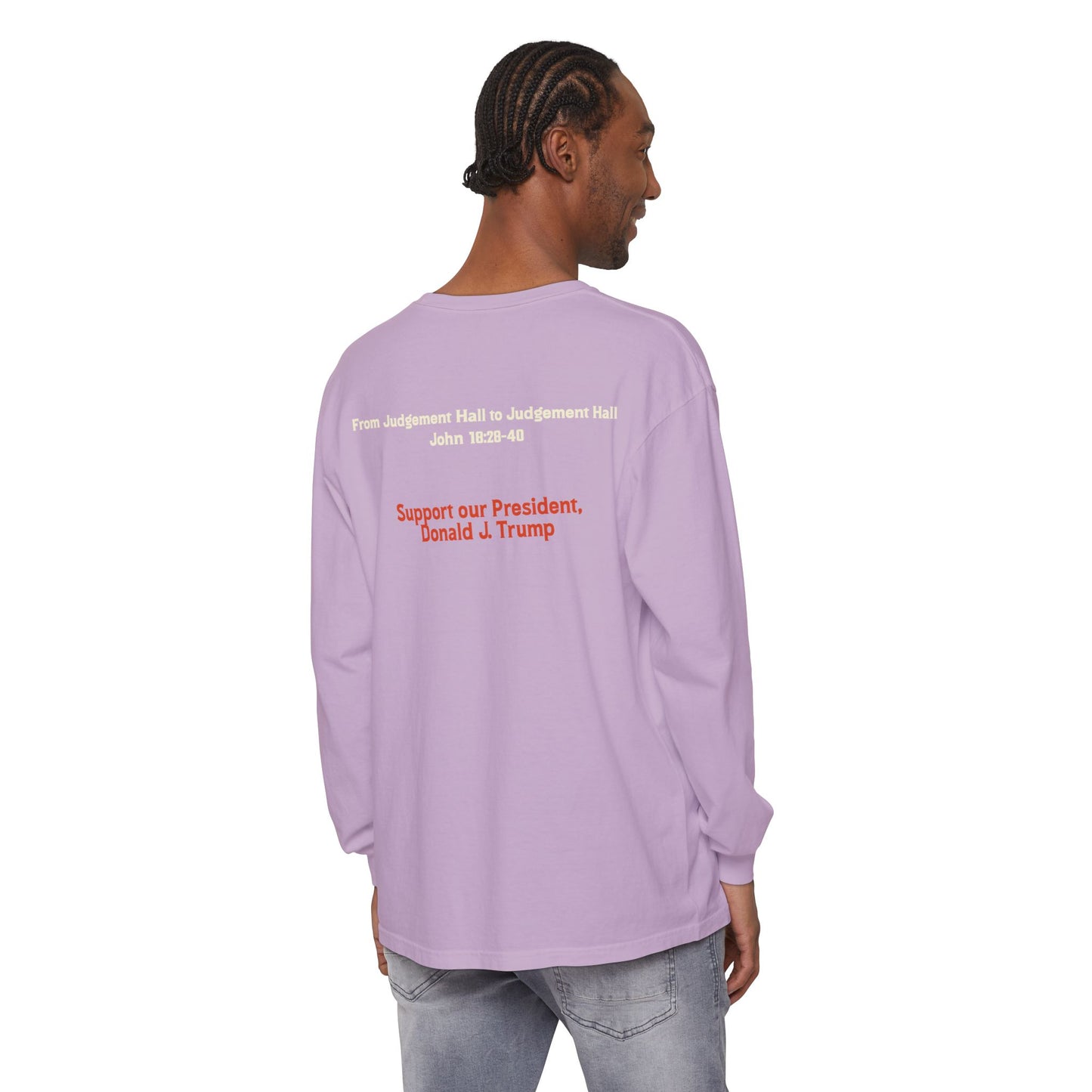 Unisex Long Sleeve T-Shirt - Support Our President, Donald Trump | I Find No Fault Vintage Design