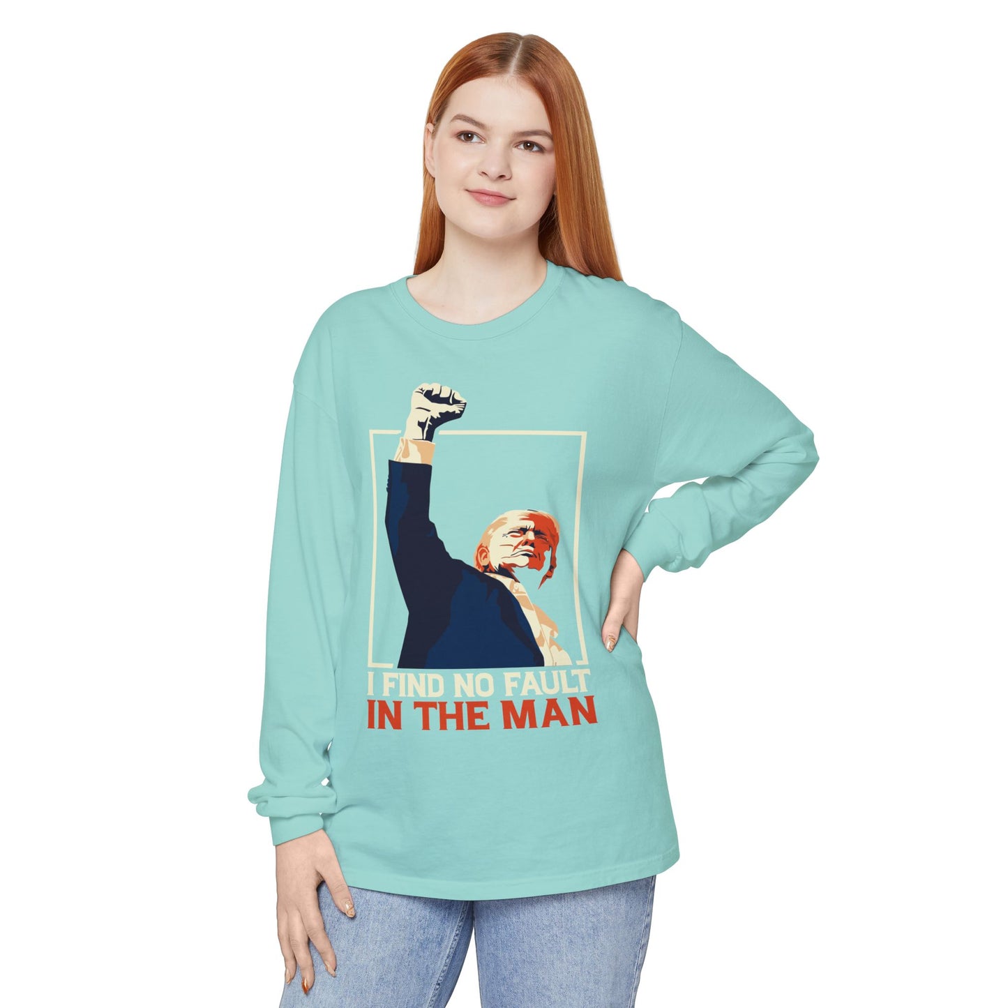 Unisex Long Sleeve T-Shirt - Support Our President, Donald Trump | I Find No Fault Vintage Design