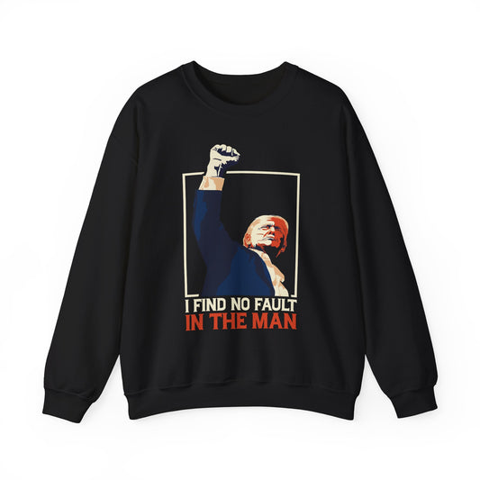 Political Statement Crewneck Sweatshirt - "I Find No Fault in the Man"