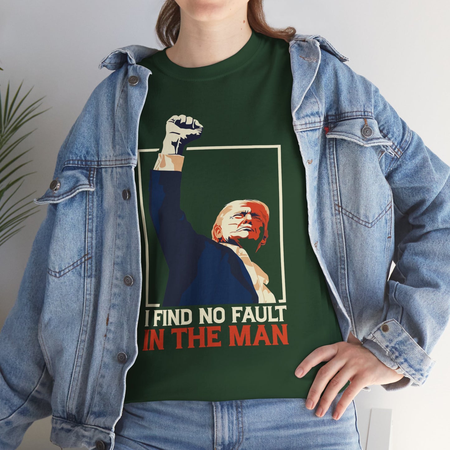 Unisex Heavy Cotton Tee - 'I Find No Fault in the Man' Political Statement Shirt