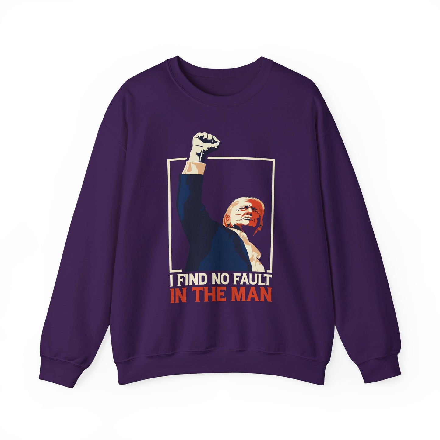 Political Statement Crewneck Sweatshirt - "I Find No Fault in the Man"