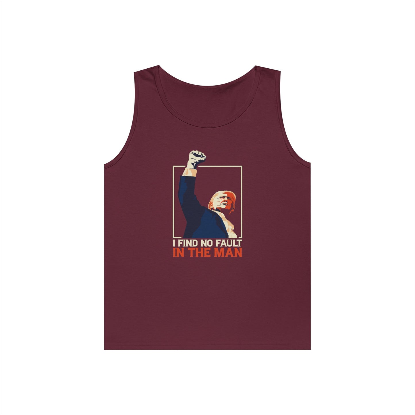 Motivational Unisex Heavy Cotton Tank Top - 'I Find No Fault in the Man'