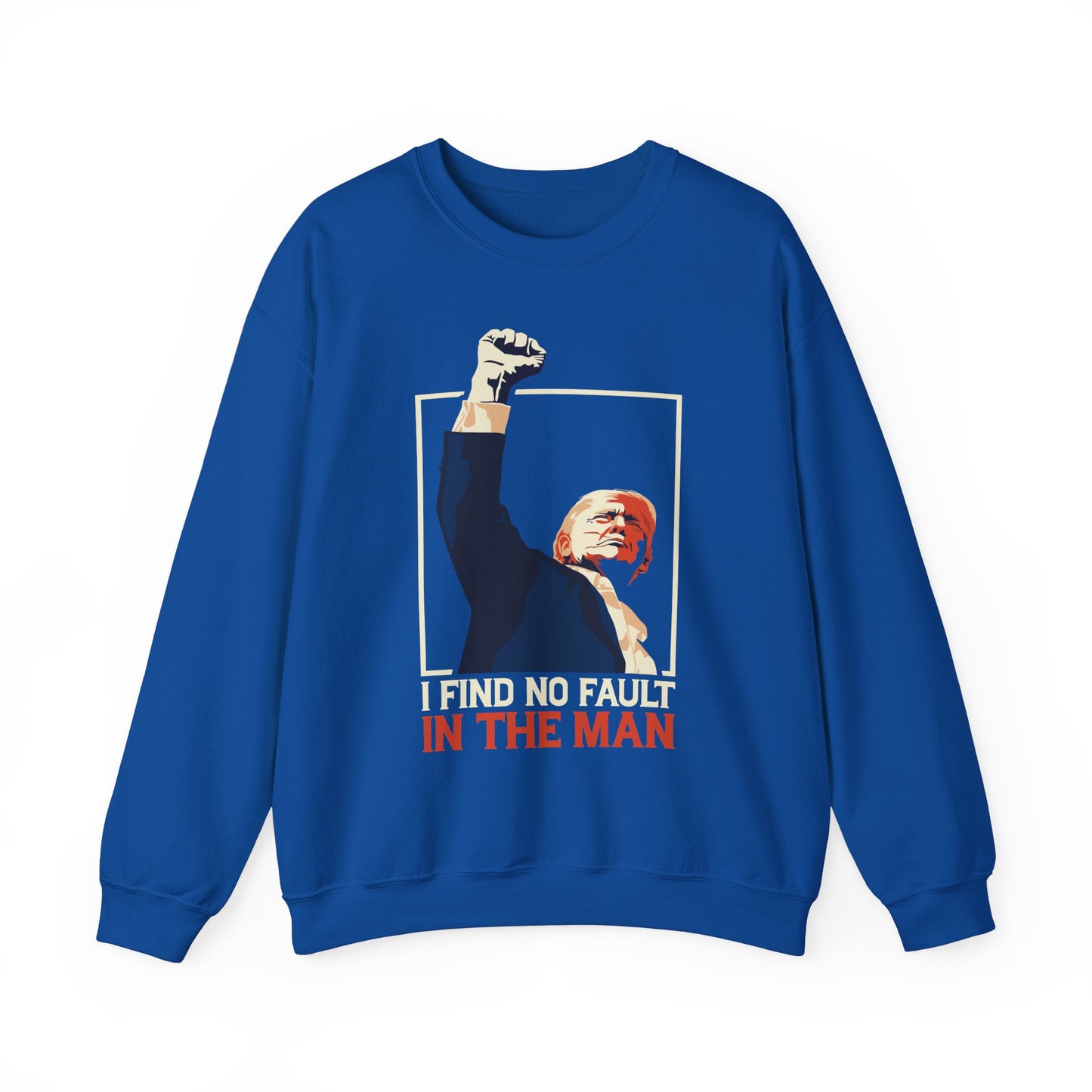 Political Statement Crewneck Sweatshirt - "I Find No Fault in the Man"