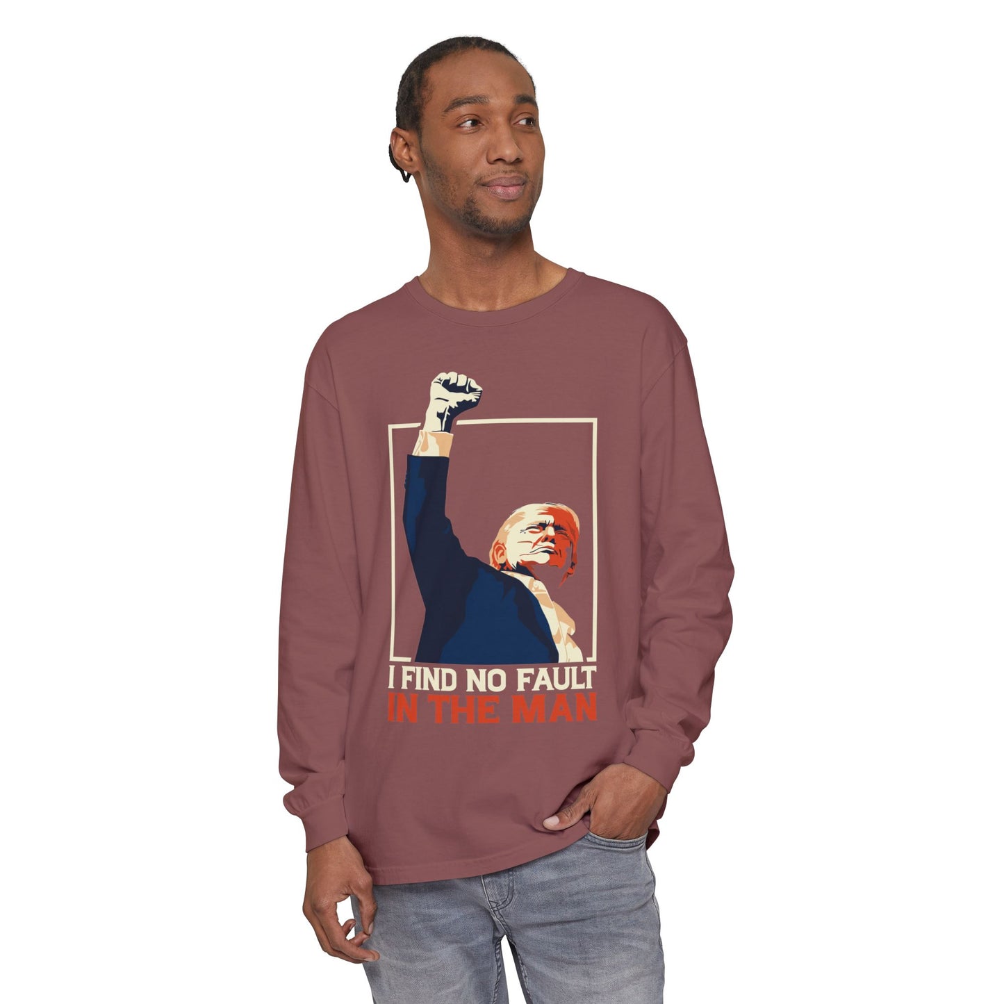 Unisex Long Sleeve T-Shirt - Support Our President, Donald Trump | I Find No Fault Vintage Design