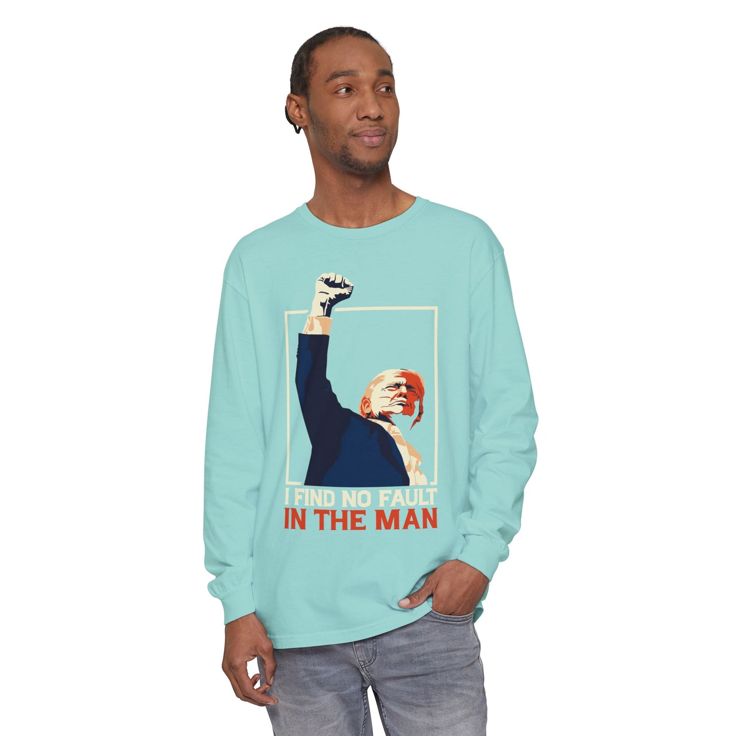 Unisex Long Sleeve T-Shirt - Support Our President, Donald Trump | I Find No Fault Vintage Design