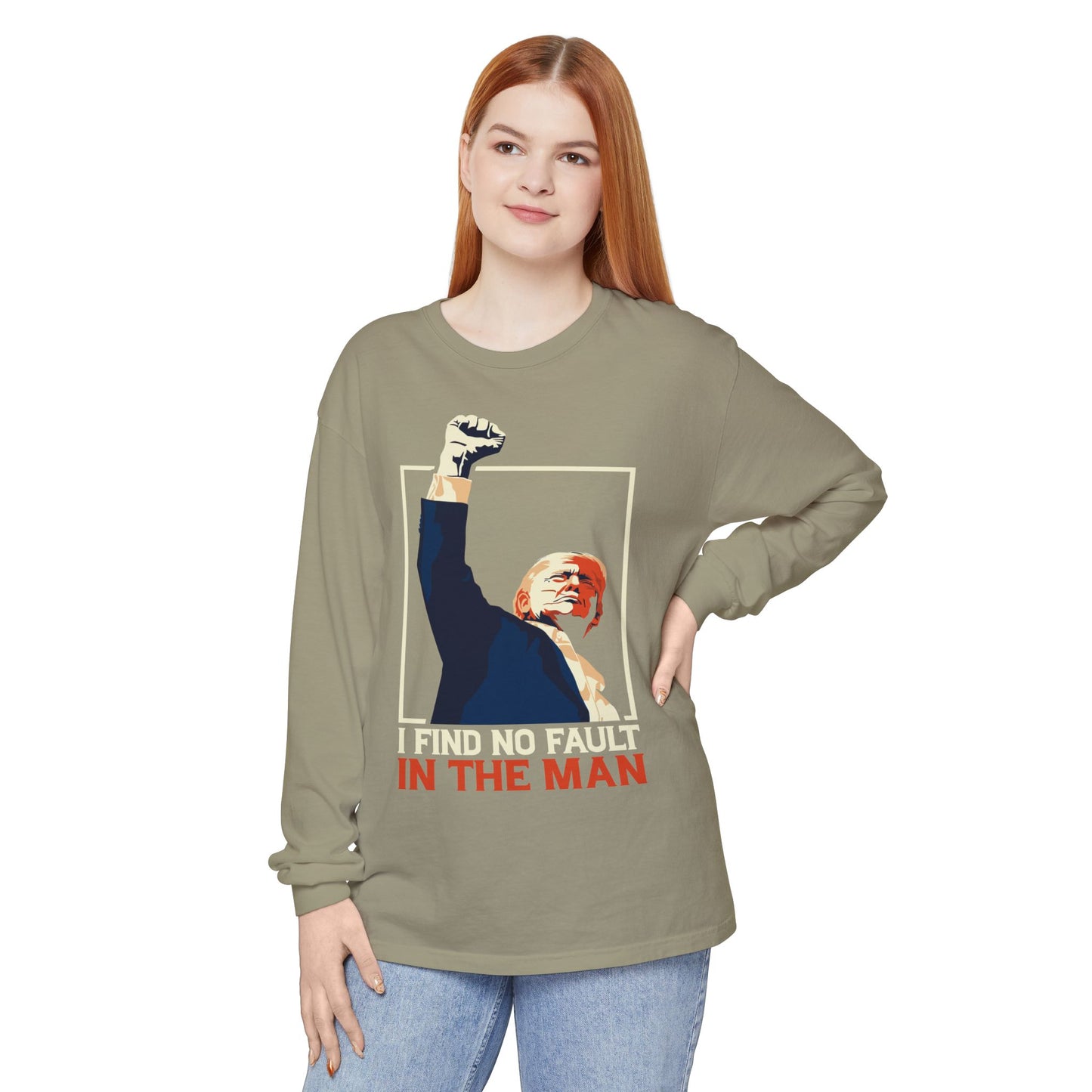 Unisex Long Sleeve T-Shirt - Support Our President, Donald Trump | I Find No Fault Vintage Design