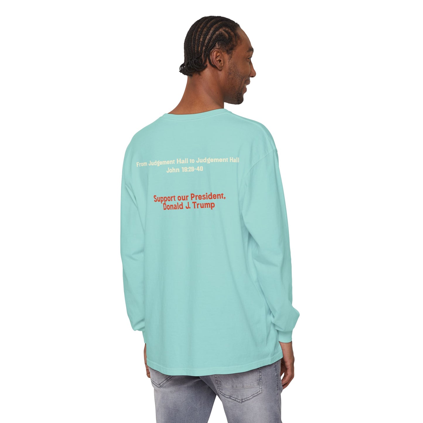 Unisex Long Sleeve T-Shirt - Support Our President, Donald Trump | I Find No Fault Vintage Design