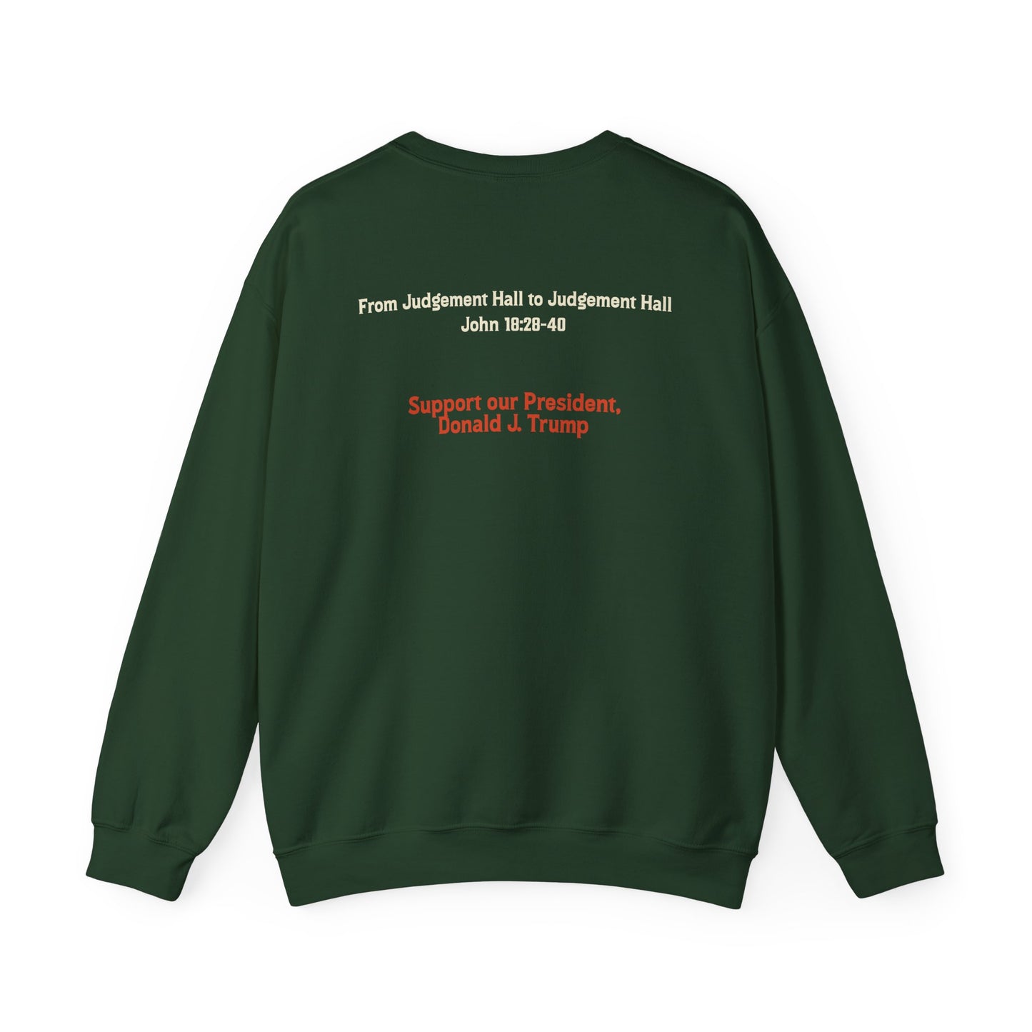 Political Statement Crewneck Sweatshirt - "I Find No Fault in the Man"