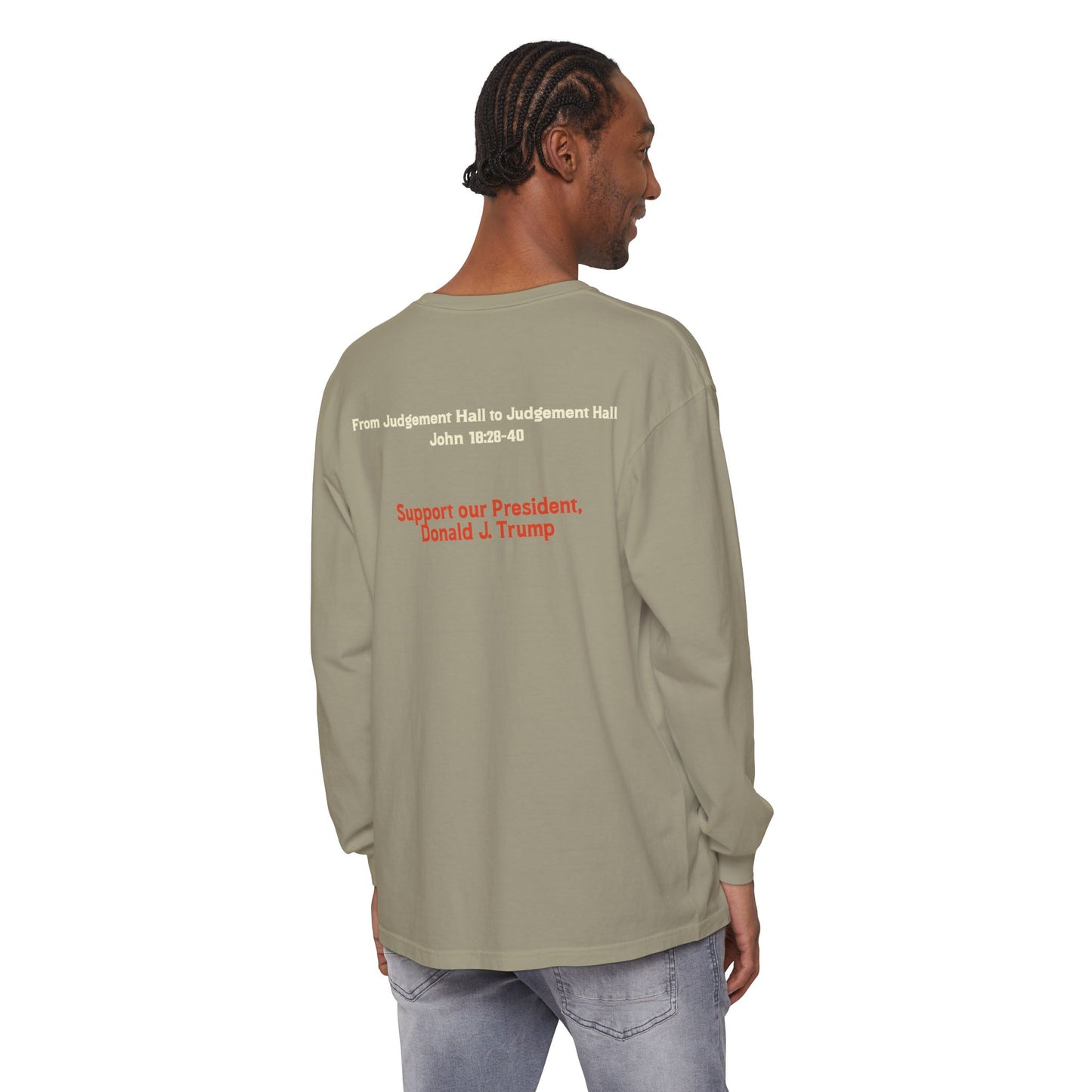 Unisex Long Sleeve T-Shirt - Support Our President, Donald Trump | I Find No Fault Vintage Design