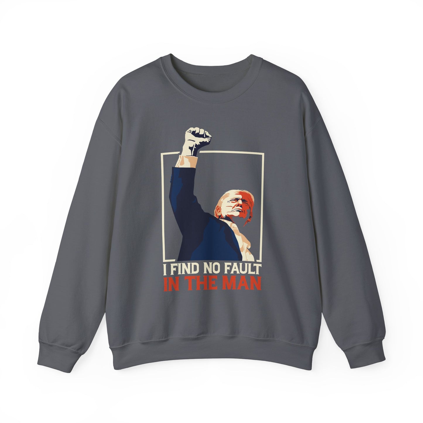 Political Statement Crewneck Sweatshirt - "I Find No Fault in the Man"