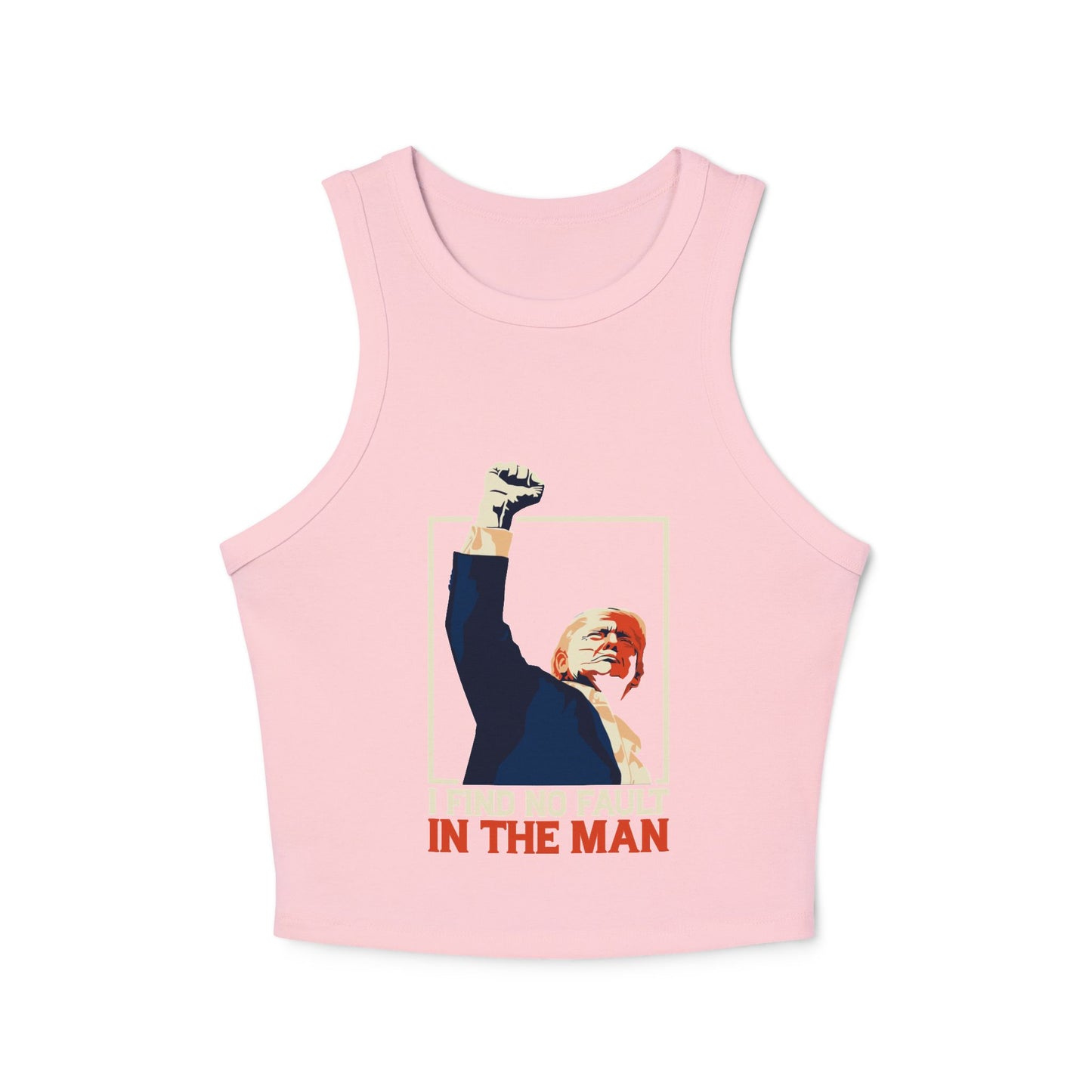 I Find No Fault Women's Micro Rib Racer Tank Top - Empowering Graphic Tee for Confident Women