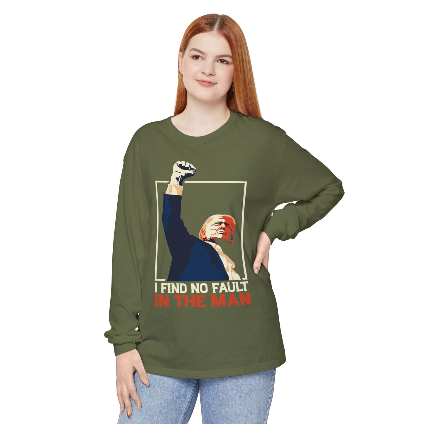 Unisex Long Sleeve T-Shirt - Support Our President, Donald Trump | I Find No Fault Vintage Design