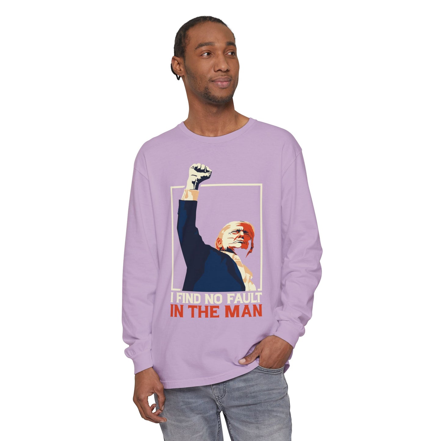 Unisex Long Sleeve T-Shirt - Support Our President, Donald Trump | I Find No Fault Vintage Design