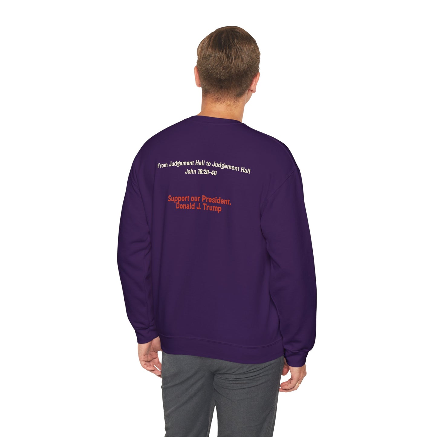 Political Statement Crewneck Sweatshirt - "I Find No Fault in the Man"