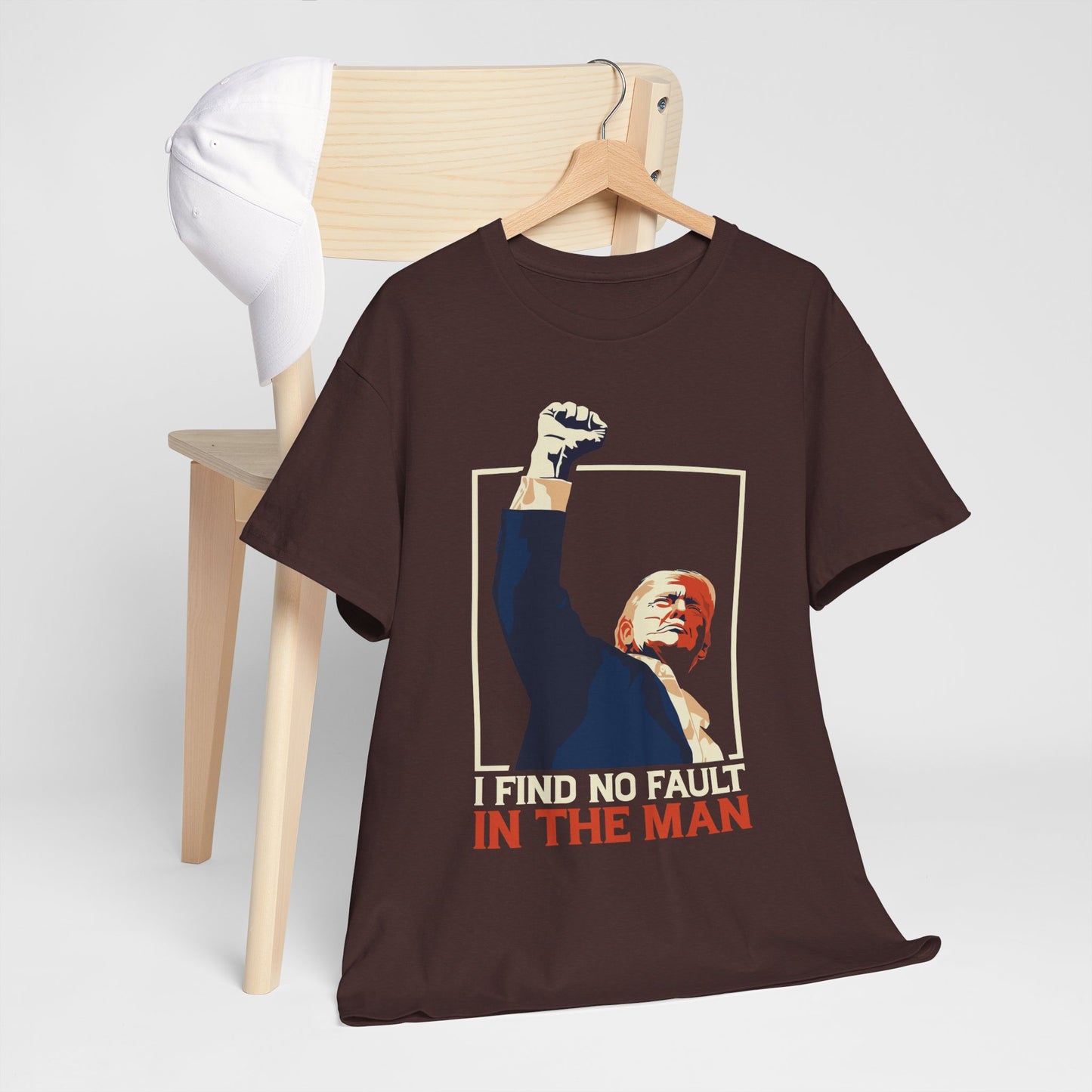 Unisex Heavy Cotton Tee - 'I Find No Fault in the Man' Political Statement Shirt