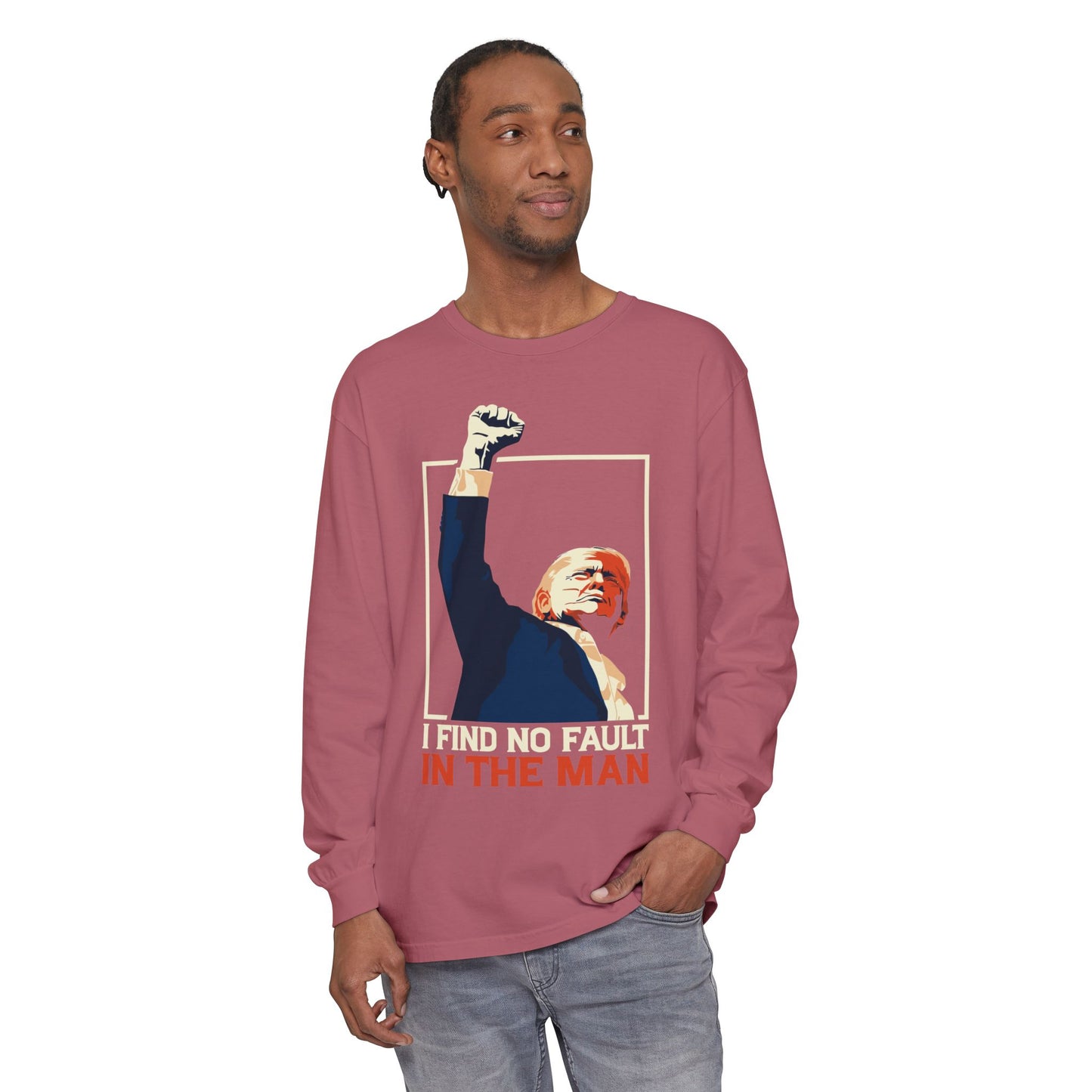 Unisex Long Sleeve T-Shirt - Support Our President, Donald Trump | I Find No Fault Vintage Design