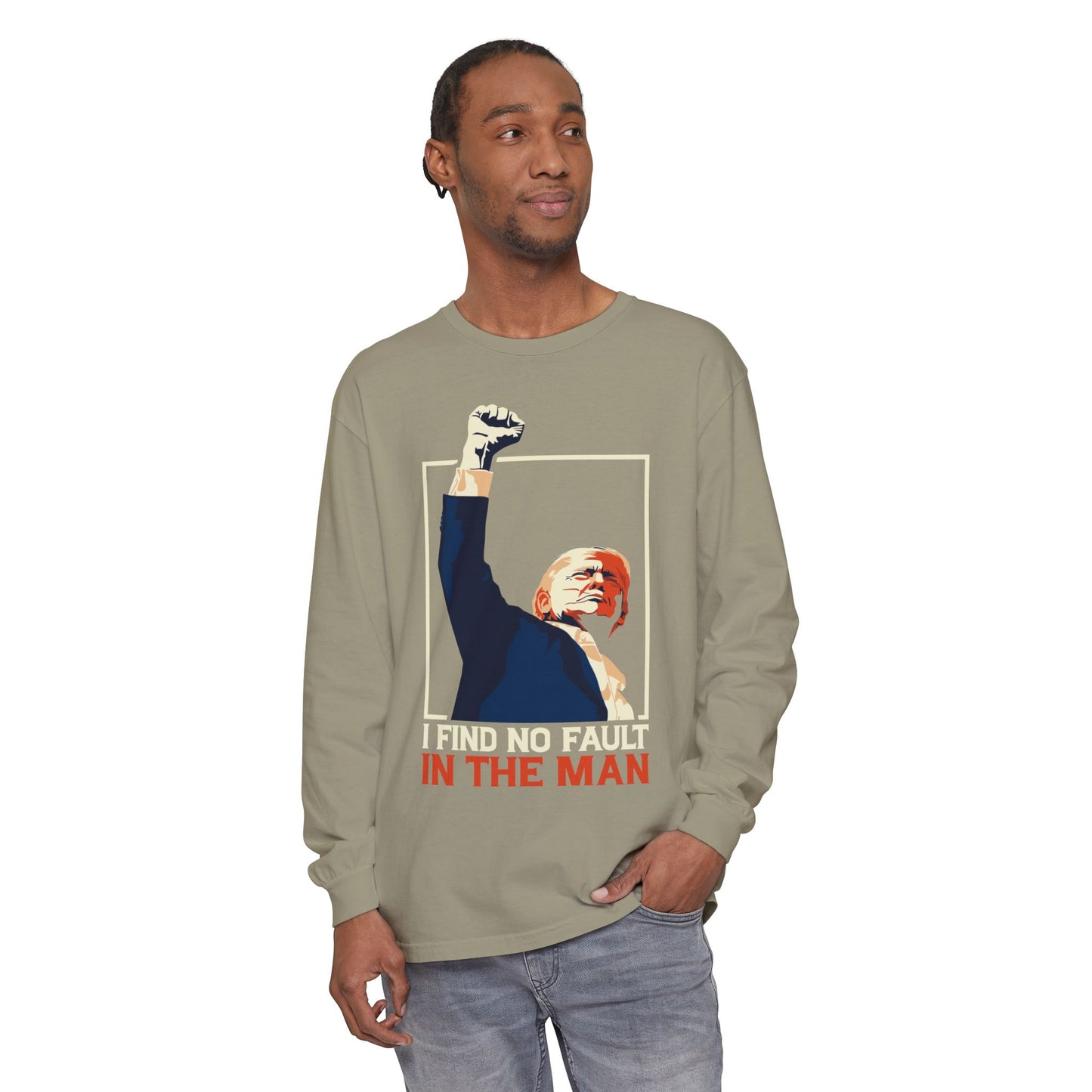 Unisex Long Sleeve T-Shirt - Support Our President, Donald Trump | I Find No Fault Vintage Design