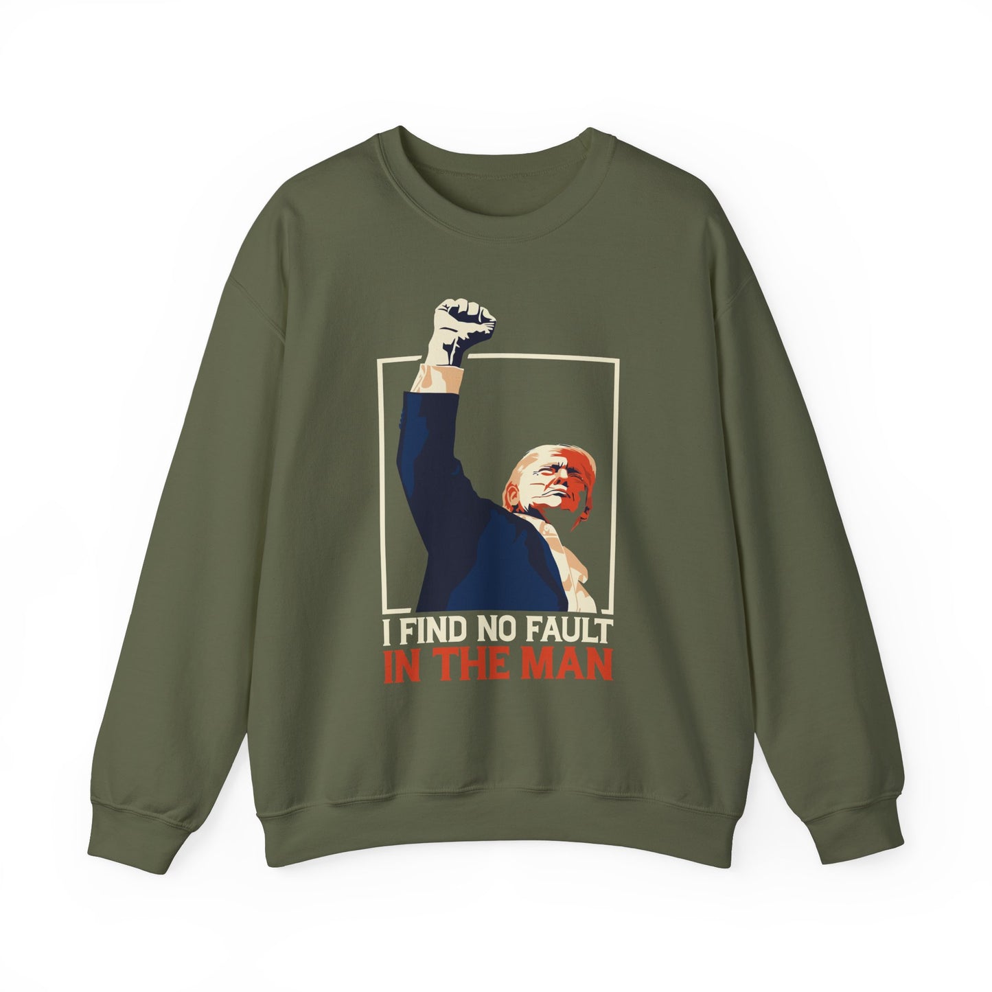 Political Statement Crewneck Sweatshirt - "I Find No Fault in the Man"